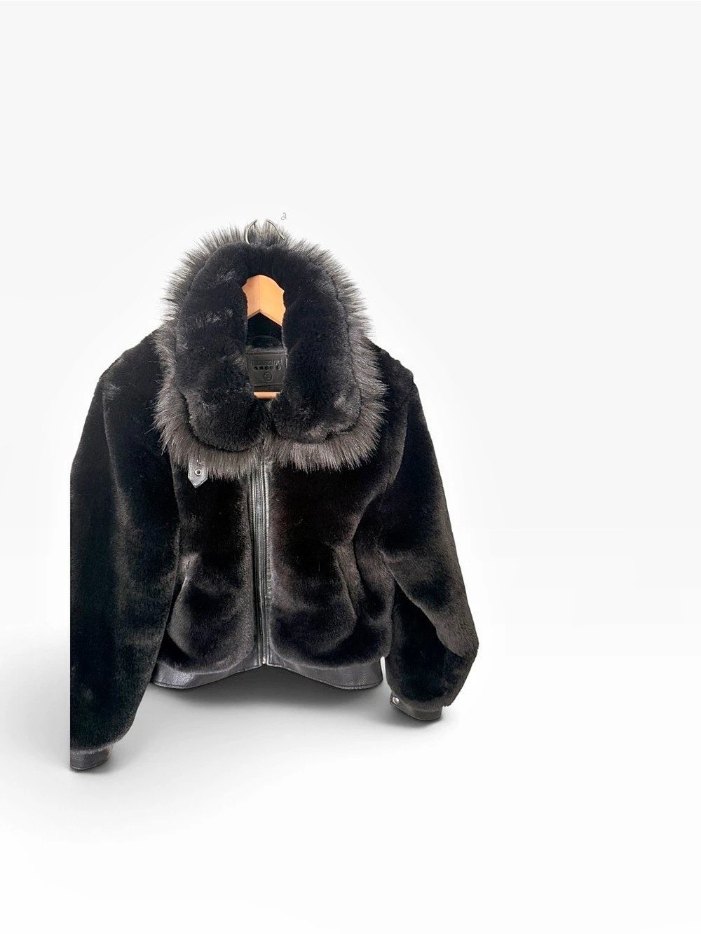 Blank NYC Faux Fur Collar Jacket in Black Size Small